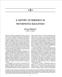 A History of Research in Mathematics Education