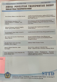 Image of Jurnal Penelitian Transportasi Darat