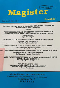 Image of Magister Scientiae: Edisi No.37 - Maret 2015